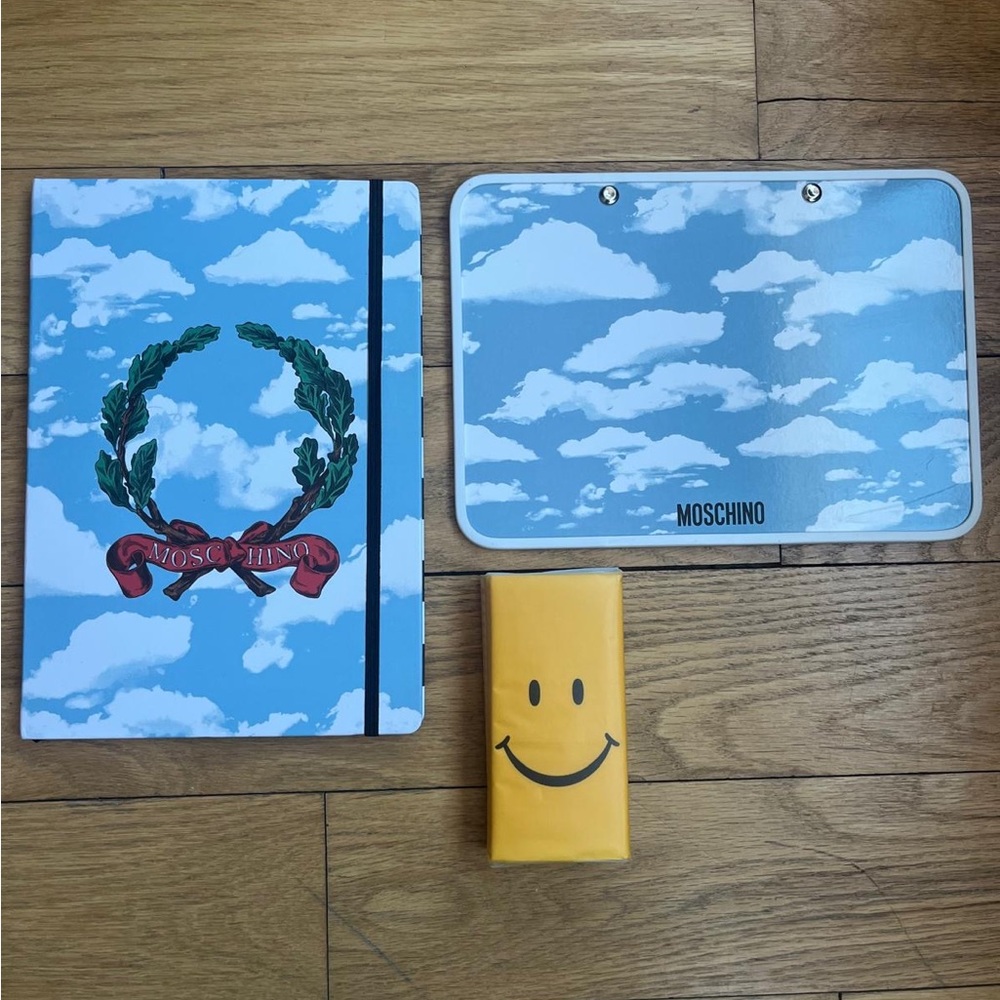 MOSCHINO Notebook, Whiteboard and Travel Tissues- Luxury Sationary & Essentials